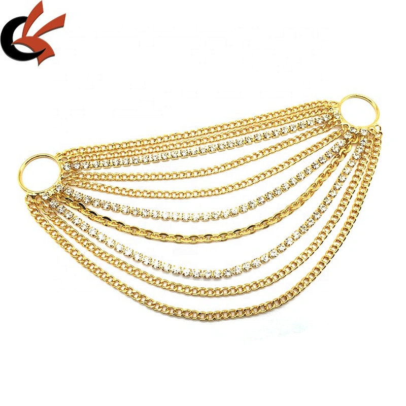 Custom Fashion Man-made Diamond Swimwear Europe Female Bikinis Ornament Hanging Cycle Chain Rhinestone Connector