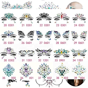 Latest design Eco-friendly DIY Diamond Face Sticker Rhinestone Stickers Body Gems Temporary Tattoo Sticker