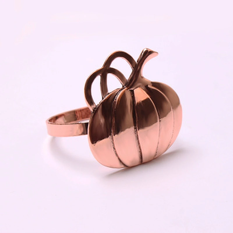 Amazon hot sale Hallowmas metal bronze Pumpkin napkin ring