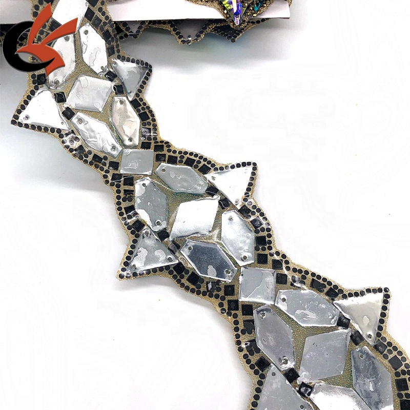 Factory customized heat transfer rhinestone trims iron on diamante waist trimming