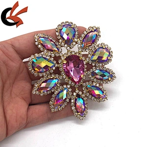 Gorgeous pink AB crystal rhinestone ornament for dress decoration