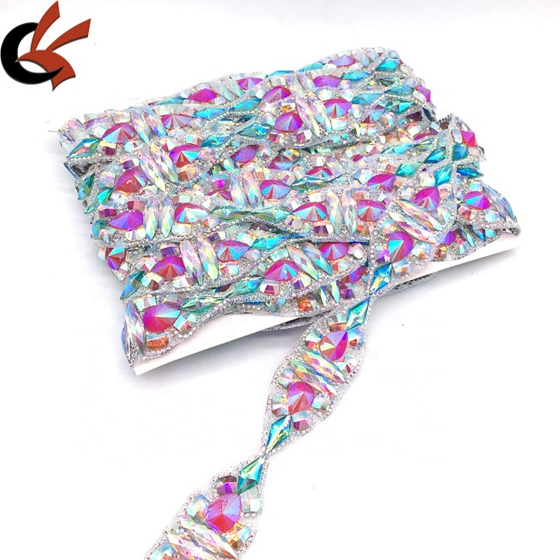 2021 New Trendy Product Crystal Beads AB Rhinestone Bridal Chain Trims Rhinestone Jewelry Chain Trimming