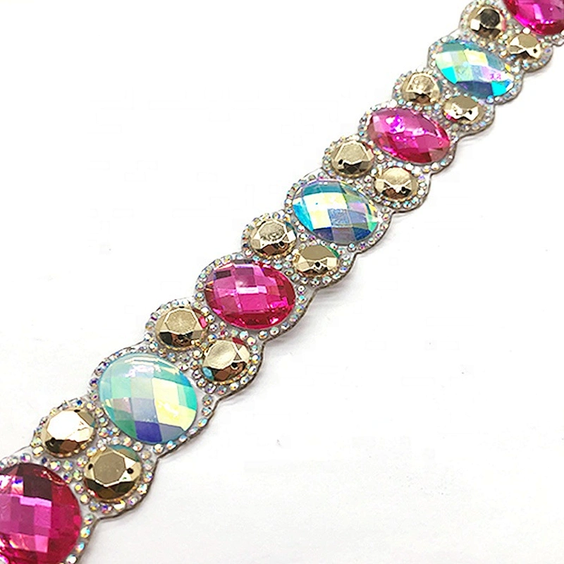 Customized High Quality colorful Hot fix Resin Stone Hot Fix Rhinestone Trimming