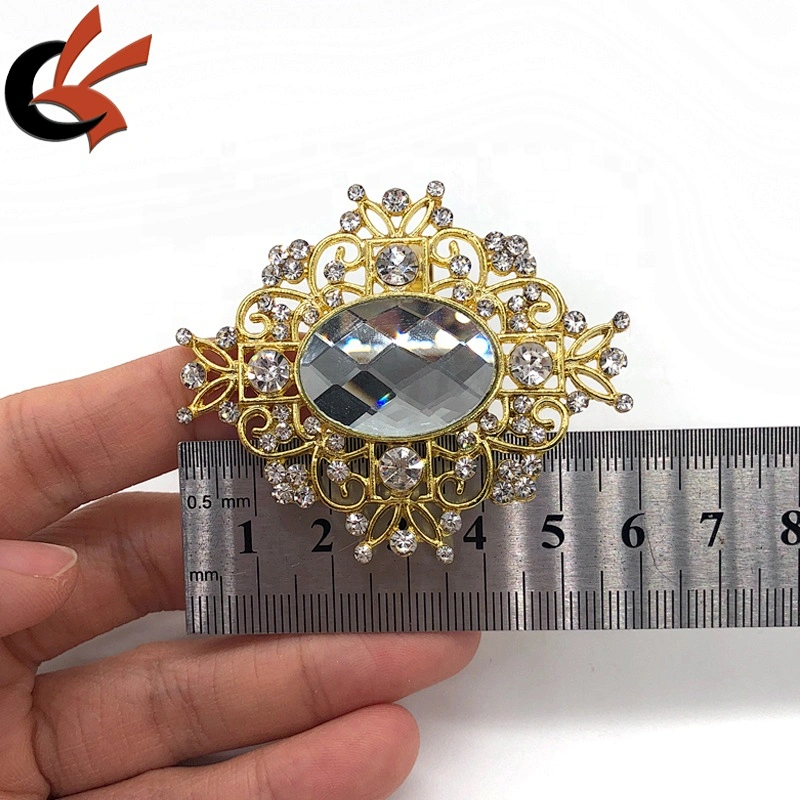 Wedding party table decoration gold plated clear glass crystal rhinestone napkin rings
