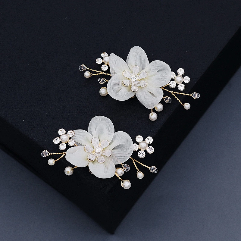 Korean Handmade Pearl rhinestone shoe clip wedding shoe accessories