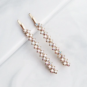 Custom Ladies Korean Hair Accessories Elegant Rhinestone Hair Clips