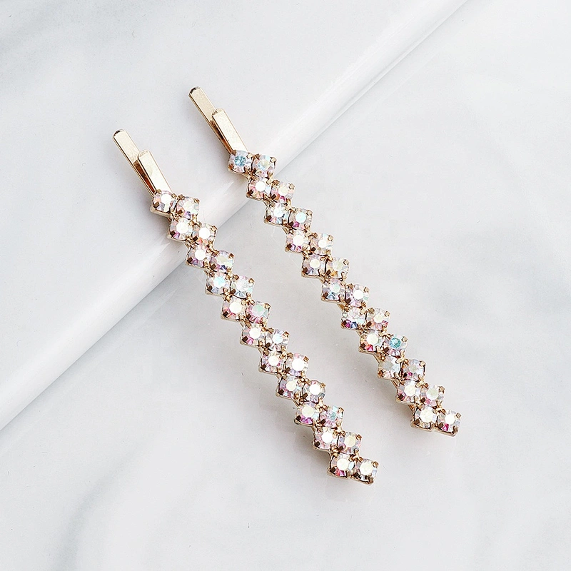 Custom Ladies Korean Hair Accessories Elegant Rhinestone Hair Clips