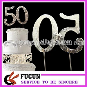 Wholesale High Quality Birthday Party Rhinestone Number Cake Topper
