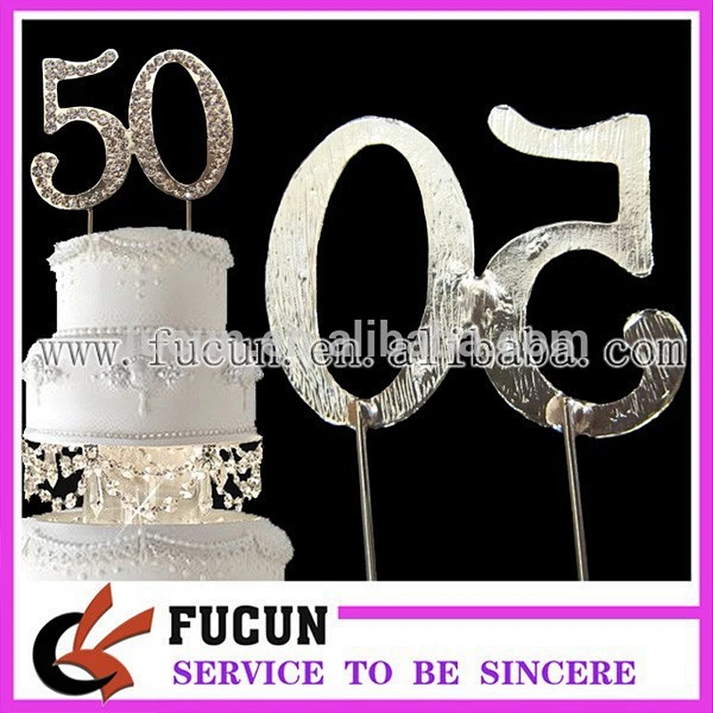 Wholesale High Quality Birthday Party Rhinestone Number Cake Topper