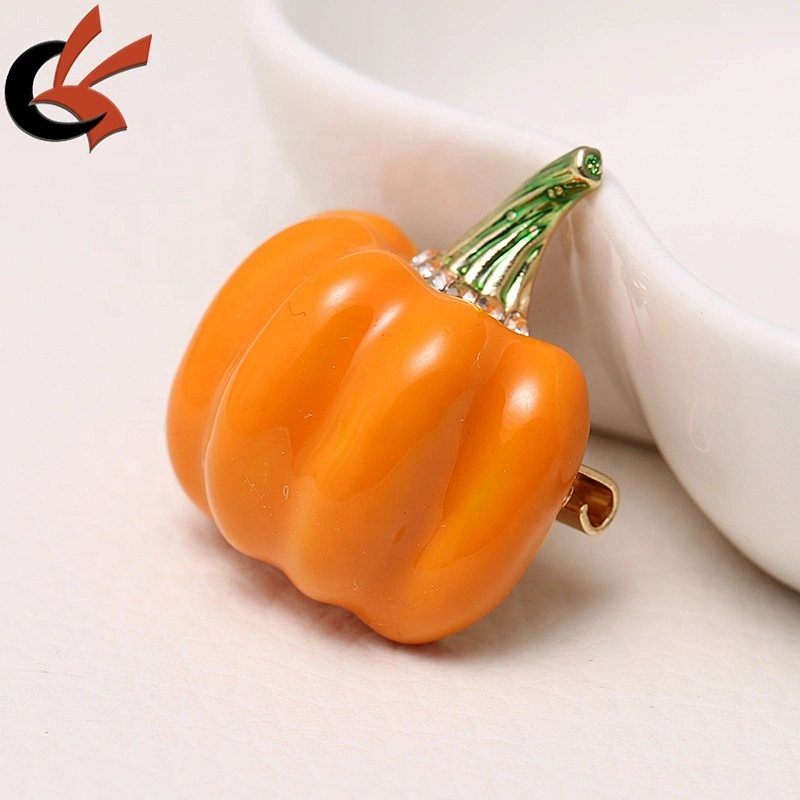 factory sale halloween simulation pumpkin matte enamel brooch pin