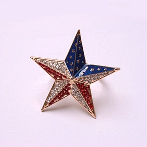 New design American flag guard five-pointed star disposable metal napkin ring for hotel banquet table accessory