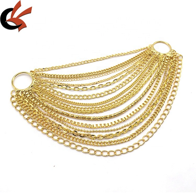 2021 Fucun new product latest swimwear wholesale gold setting metal multi body chains bikini connector