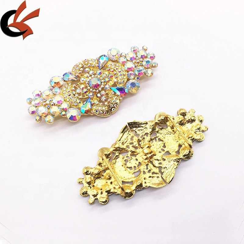 new wholesale gold plated costume accessories rhinestone belt buckle with loops and hook