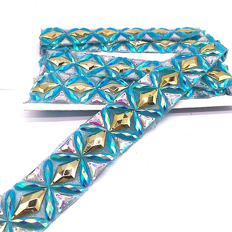 2021 Factory Custom Iron on garment rhinestone dance applique
