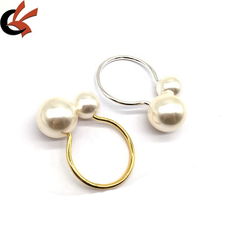 Custom made wholesaler dining table decor disposable artificial pearl beaded napkin ring