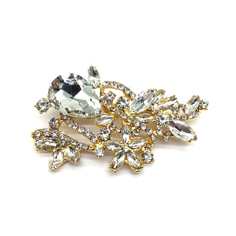 Irregular Gold Plating Metal Originality Floral Brooch Pin For Women Dresses Decoration