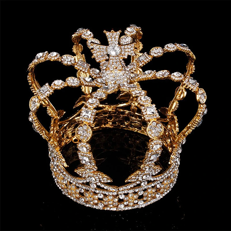 wedding bridal bulk princess Rhinestone Crystal full round Crown Tiara