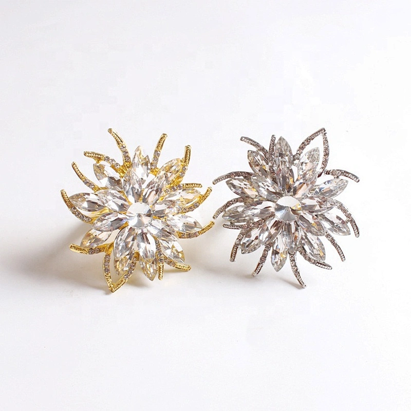 high quality maple leaf design autumn style gold plated rhinestone stock napkin ring wholesale