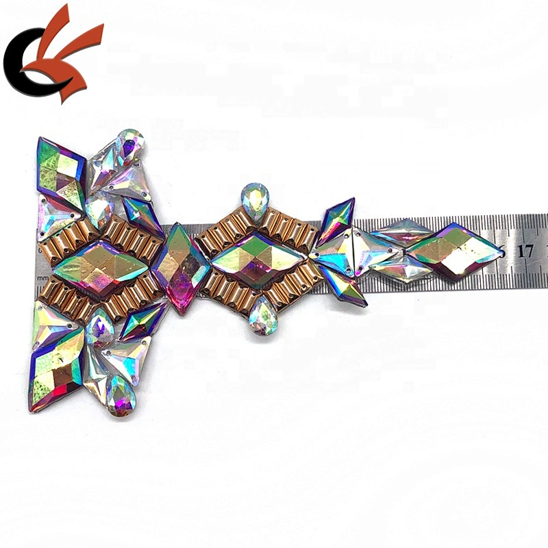 Wholesale unique style resin rhinestone hot fix appliques iron on embellishment