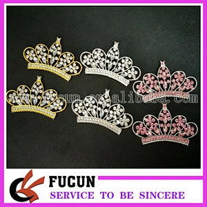 wholesale 48*80cm flatback rhinestone crown embellishment rhinestone brooch