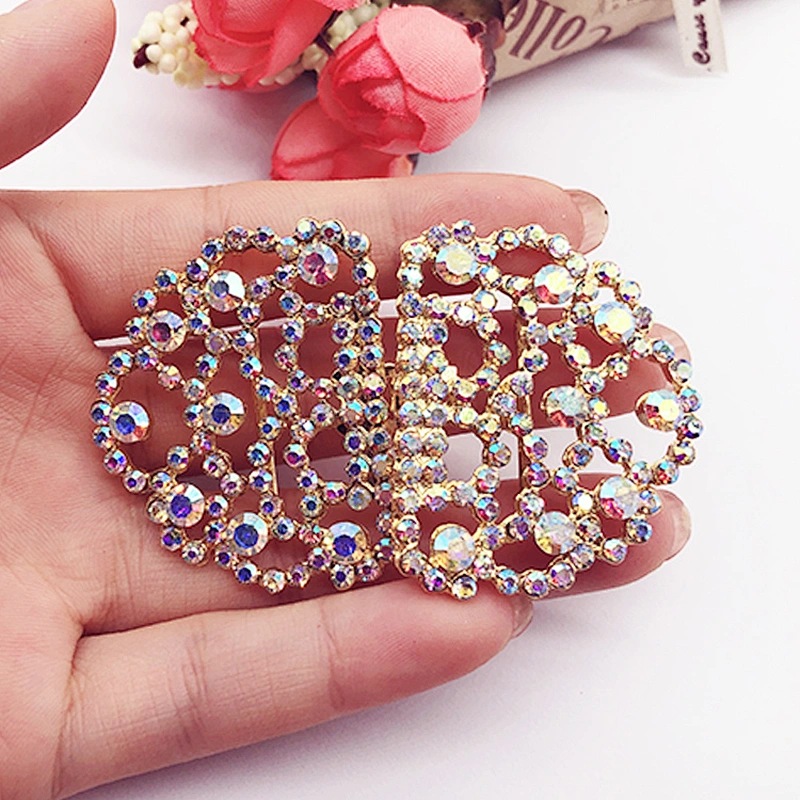 high quality Spandex chair band sash rhinestone buckle for wedding decoration