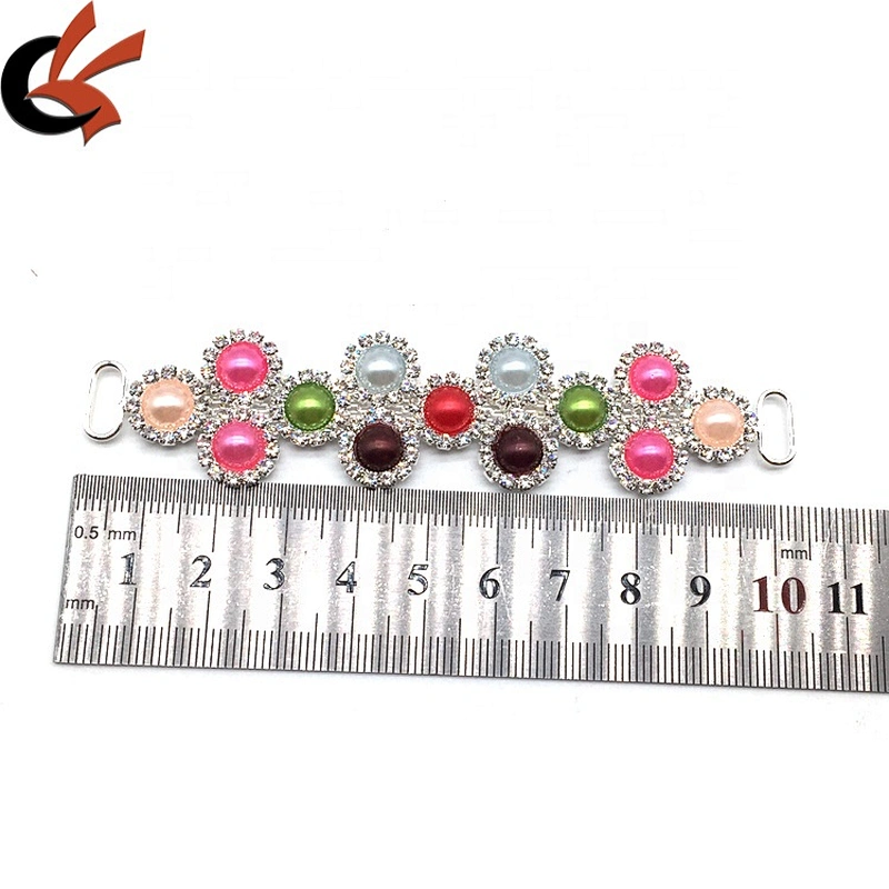 DIY Pearl Bling protective washable design flower rhinestone bikini connector for swimwear accessories