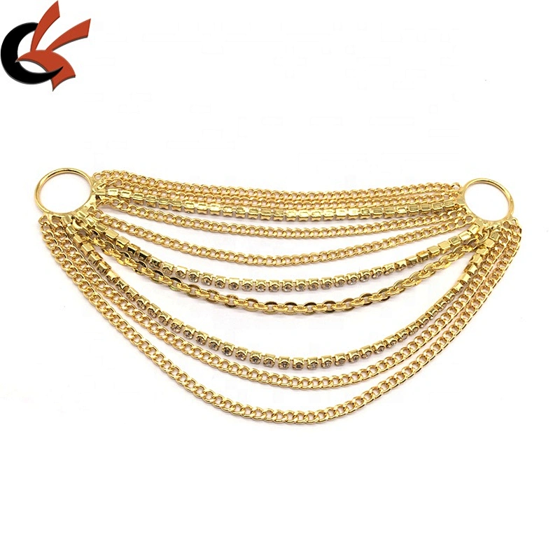 Custom Fashion Man-made Diamond Swimwear Europe Female Bikinis Ornament Hanging Cycle Chain Rhinestone Connector