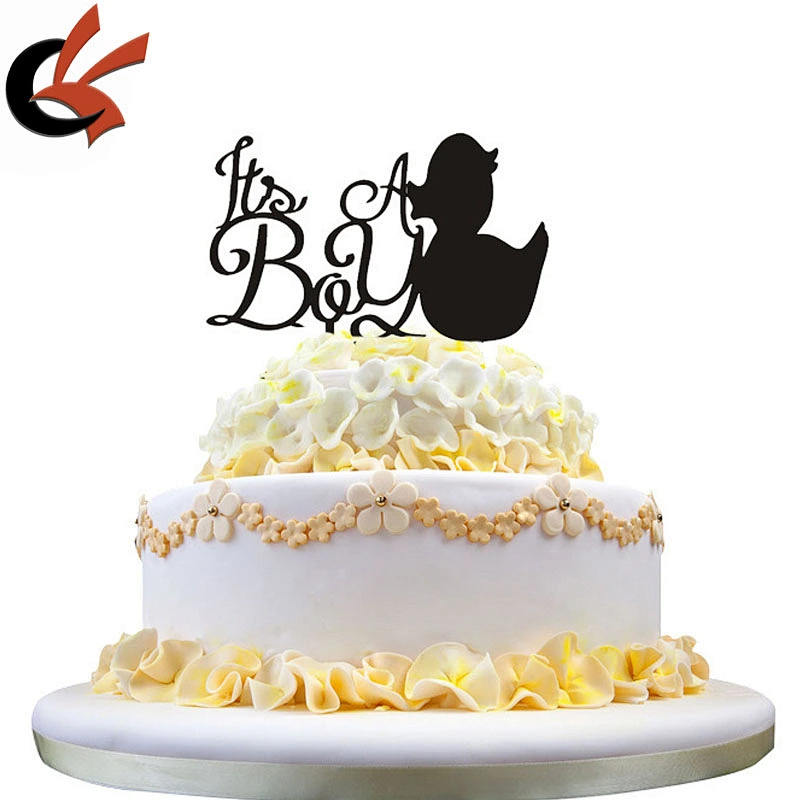 its a BOY cake topper ACRYLIC Cake Pick Baby Shower Cake Decoration