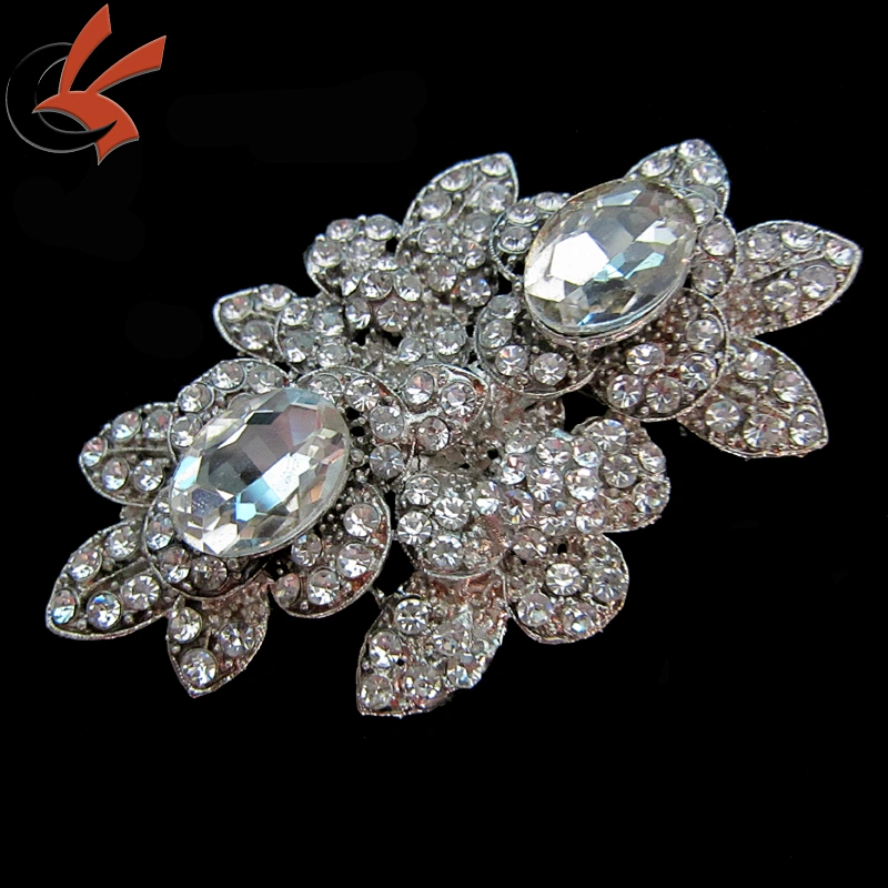 Unique Vintage Rhinestone Clear Crystal Brooch Pins for Dress