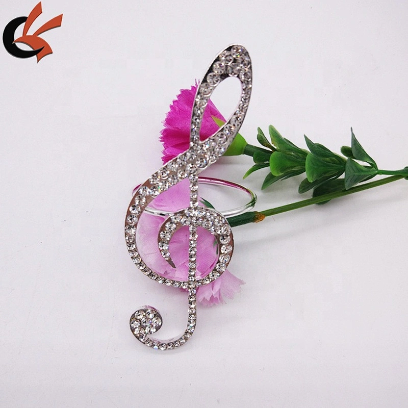 wedding wholesale treble clef rhinestone brooch napkin ring