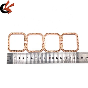 New Arrival 2021 rose gold rhinestone steel metal ladies solid color adjustable swimsuit bikini connector