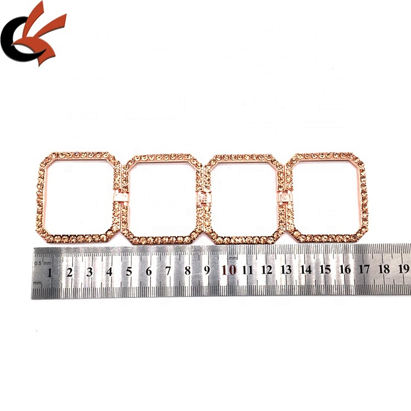 New Arrival 2021 rose gold rhinestone steel metal ladies solid color adjustable swimsuit bikini connector