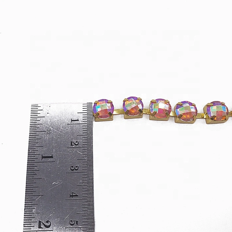 Factory Custom Sewing Claw Chain SS38 AB Resin rhinestone trimming for dress
