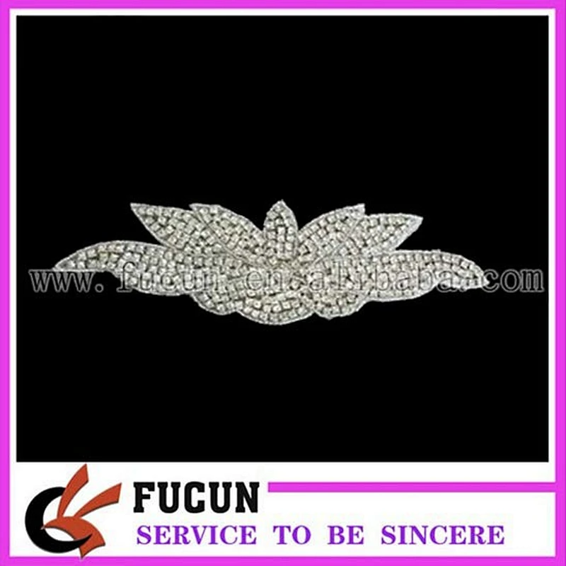 rhinestone applique trimming silver