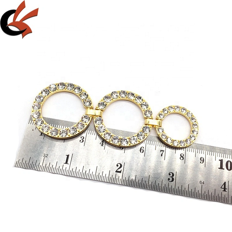 Guangzhou Custom in bulk gold metal rhinestone swimwear connector women shoes bikini buckle
