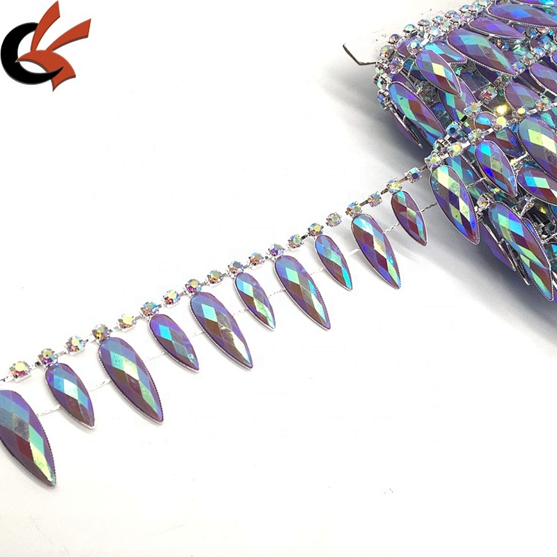 Wholesale fringe rhinestone tassel trim decorative rhinestone chain trim