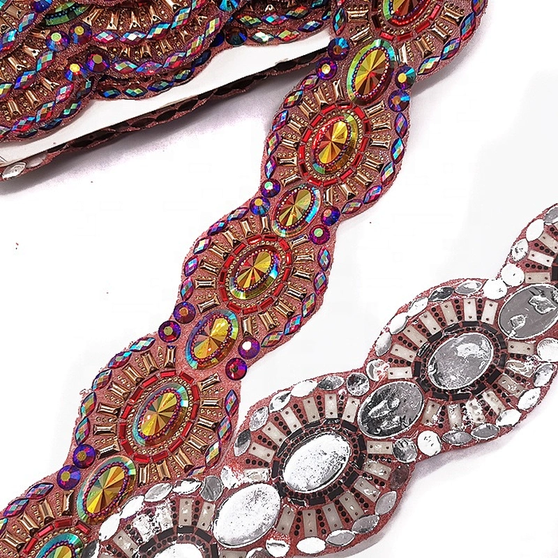 Wholesale Carnival Dress Decorative Hot Fix Resin Rhinestone Trimming Motif