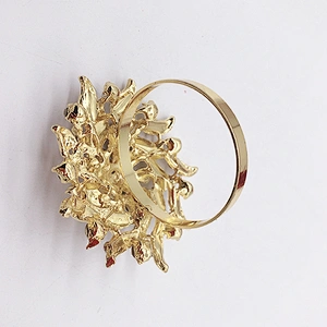Sparkly gold plated Crystal  Napkin Holder Wedding Rhinestone Napkin Ring