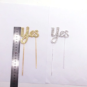 Custom wholesale monogram design crystal cake topper