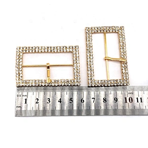 Bling Square Crystal Garment Wedding Decorative Rhinestone Belt Buckle