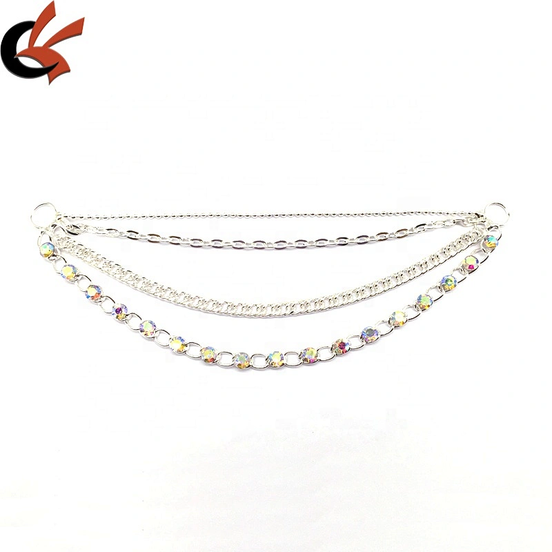 Make wholesale female swimsuit accessories crystal rhinestone chain connector for sexy swimwear