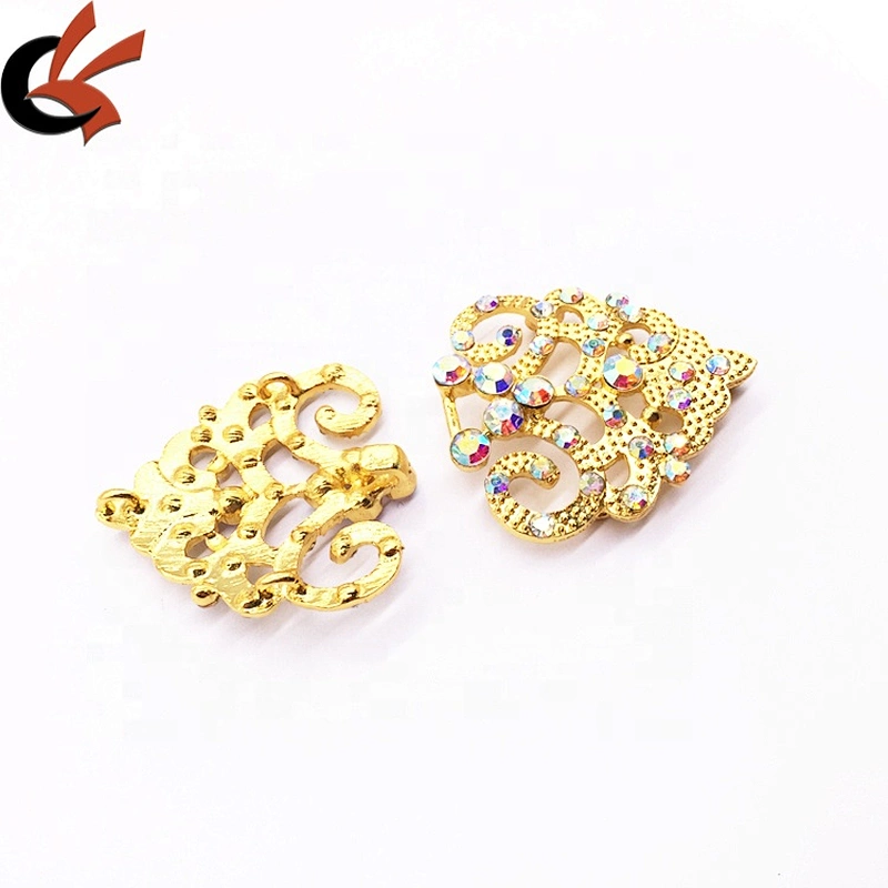 Fashion decorative wedding rhinestone diamond buckle buttons women dress collar crystal pair buckle