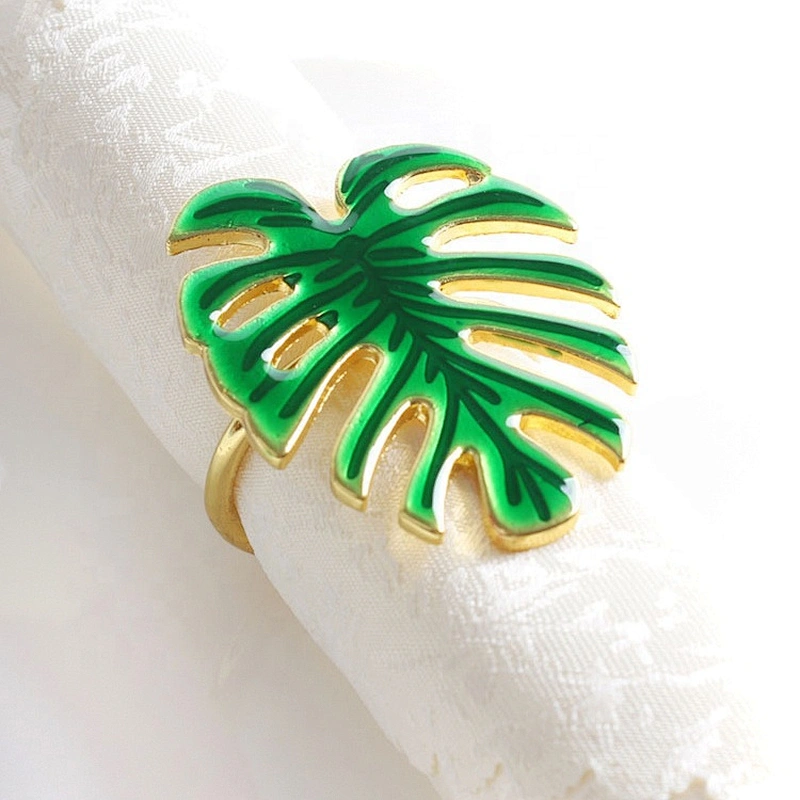 Amazon Custom metallic Green turtle back leaf napkin ring holder