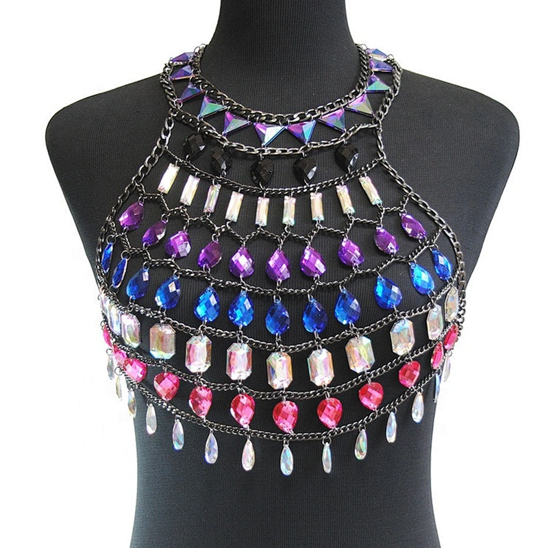 Wholesale Night Club Luxury Rhinestone Sexy Body chain Bikini Bra chain