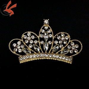 Bridal Wedding Crown Clear High Quality CRYSTAL Silver Tone Pin BROOCH
