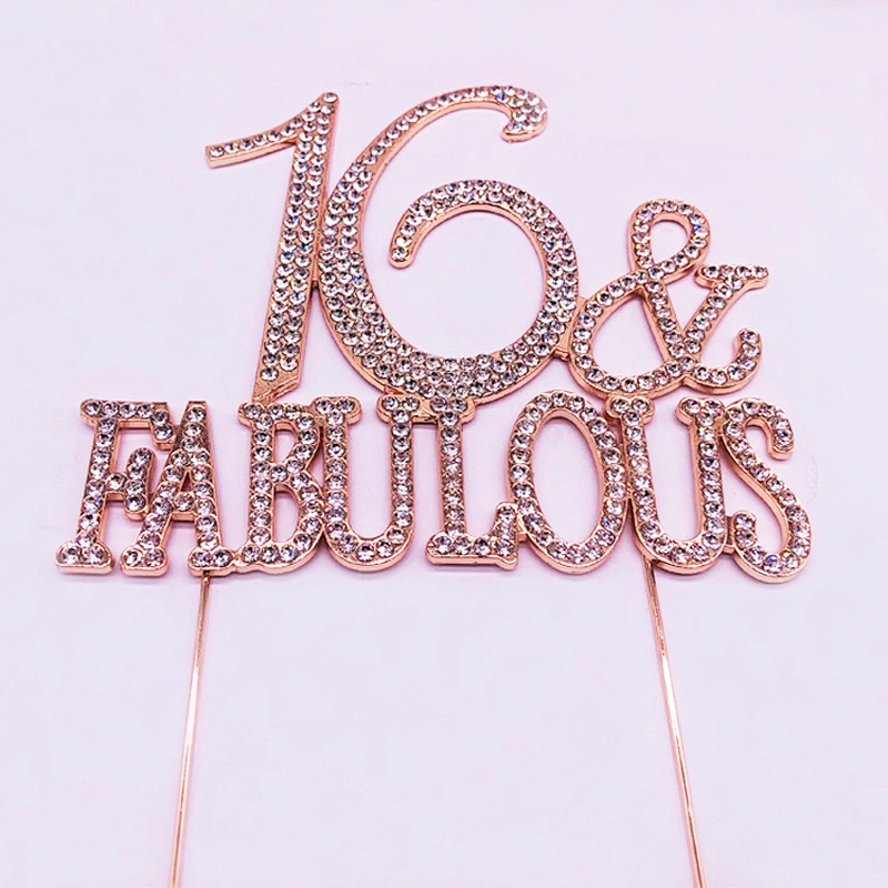 hot sale 16 fabulous crystal cake accessories cake topper for cake shop