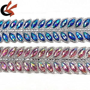 adhesive costume decoration trim rhinestone chain hot fix crystal trim