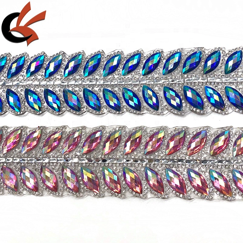 adhesive costume decoration trim rhinestone chain hot fix crystal trim