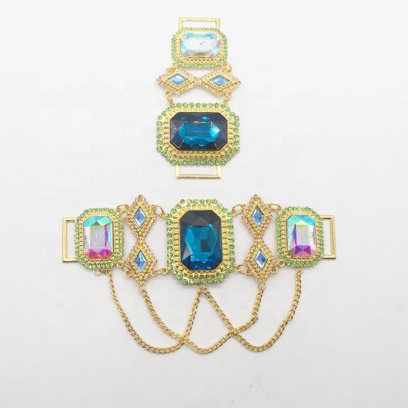 New Arrivals Fashion Women Sexy Crystal Square Metal Bikini Swimwear Two Pieces Sets Rhinestone Connector