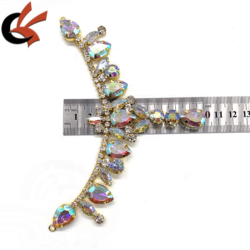 Bridal Carnival Dress Clothing Decoration Clear AB rhinestone metal buckles bikini connectors